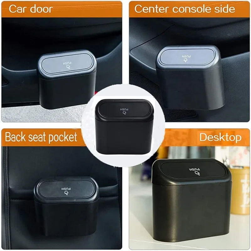 Auto Ease™ Compact Hanging Trash Bin with Flip-Top Lid