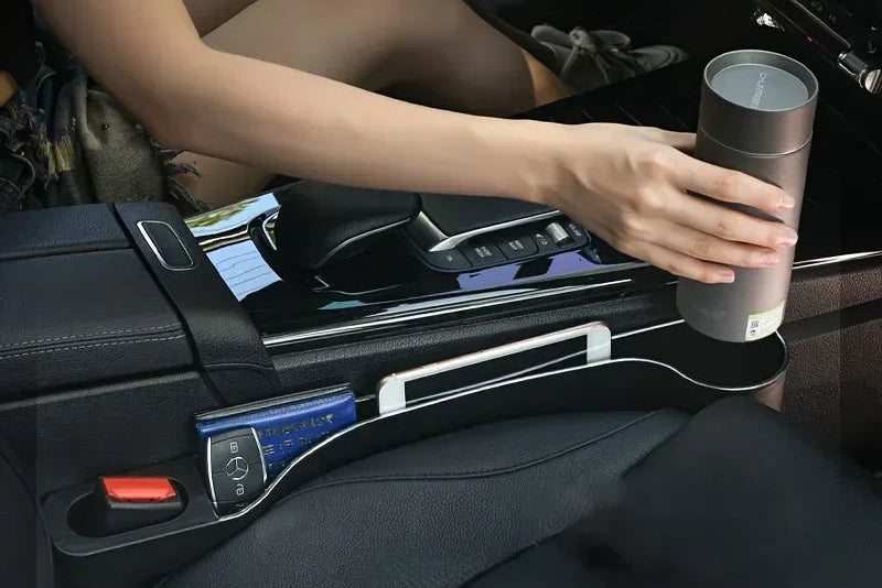Auto Ease™ Dual Cup Seat Organizer – Front & Rear Storage Upgrade