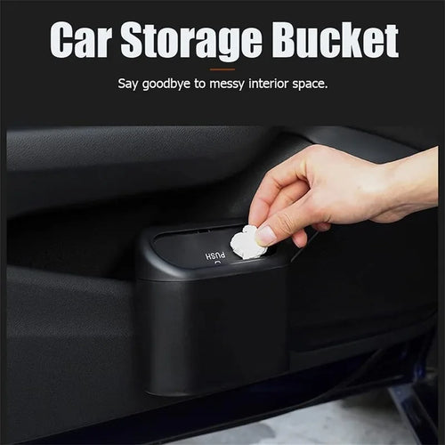 Auto Ease™ Compact Hanging Trash Bin with Flip-Top Lid