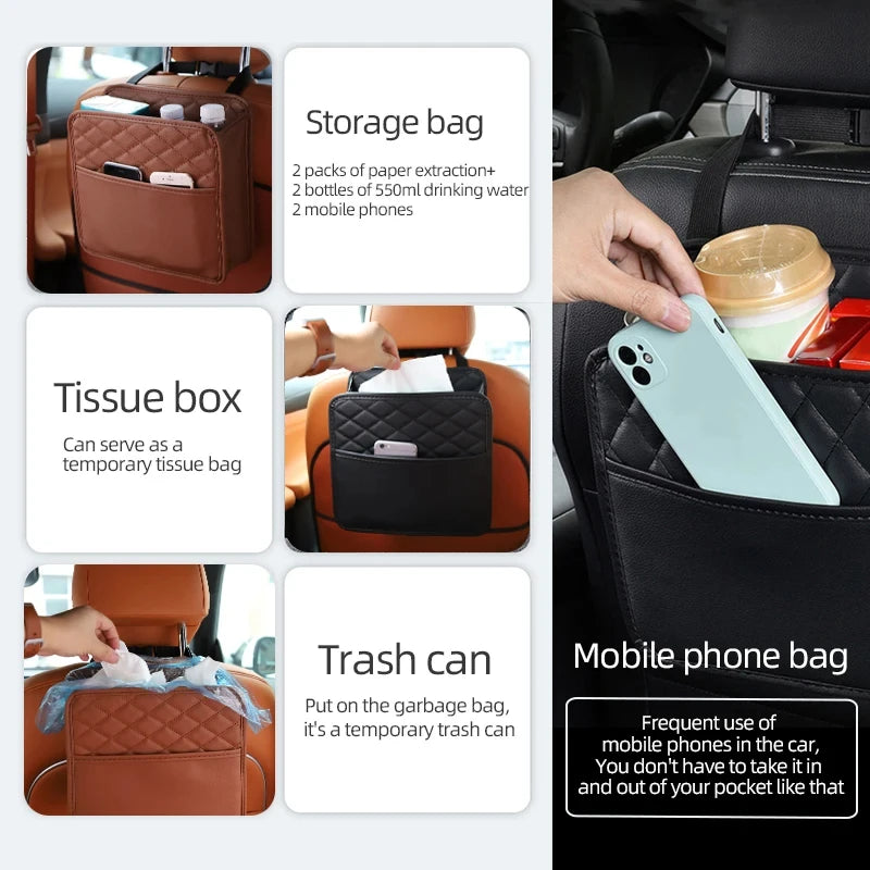 Auto Ease™ Leather Seat Back Storage Organizer