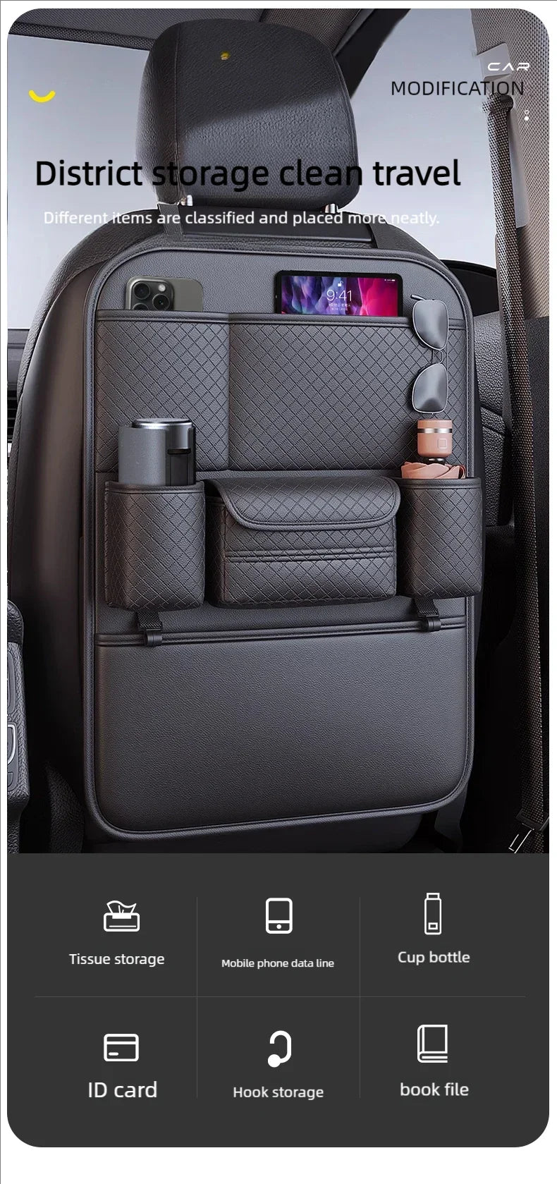 Auto Ease™ Smart Backseat Organizer – Maximum Storage, Zero Clutter