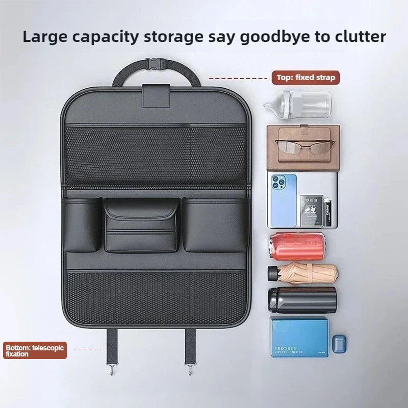 Auto Ease™ Foldable Seat Back Organizer with Integrated Tray Table