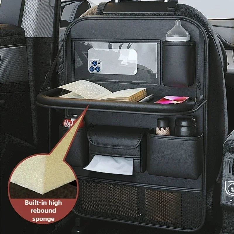 Auto Ease™ Foldable Seat Back Organizer with Integrated Tray Table