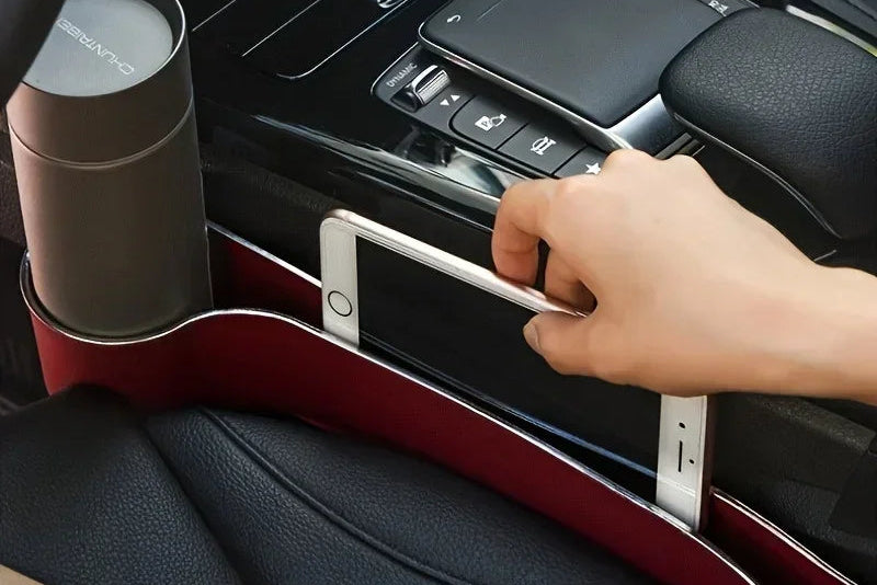 Auto Ease™ Dual Cup Seat Organizer – Front & Rear Storage Upgrade