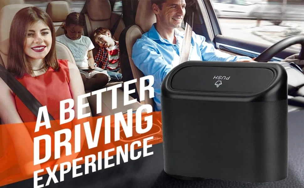 Auto Ease™ Compact Hanging Trash Bin with Flip-Top Lid