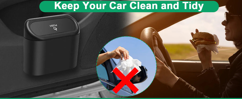 Auto Ease™ Compact Hanging Trash Bin with Flip-Top Lid