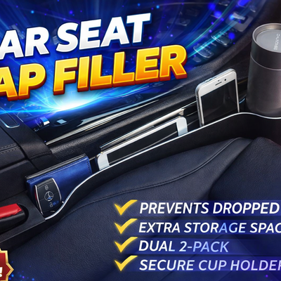 Auto Ease™ Dual Cup Seat Organizer – Front & Rear Storage Upgrade