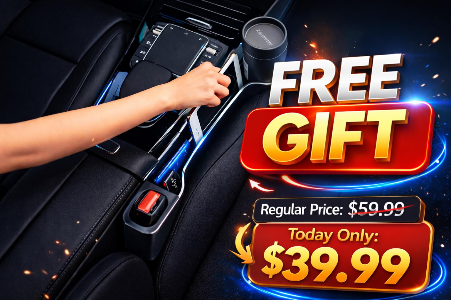 Auto Ease™ Dual Cup Seat Organizer – Front & Rear Storage Upgrade